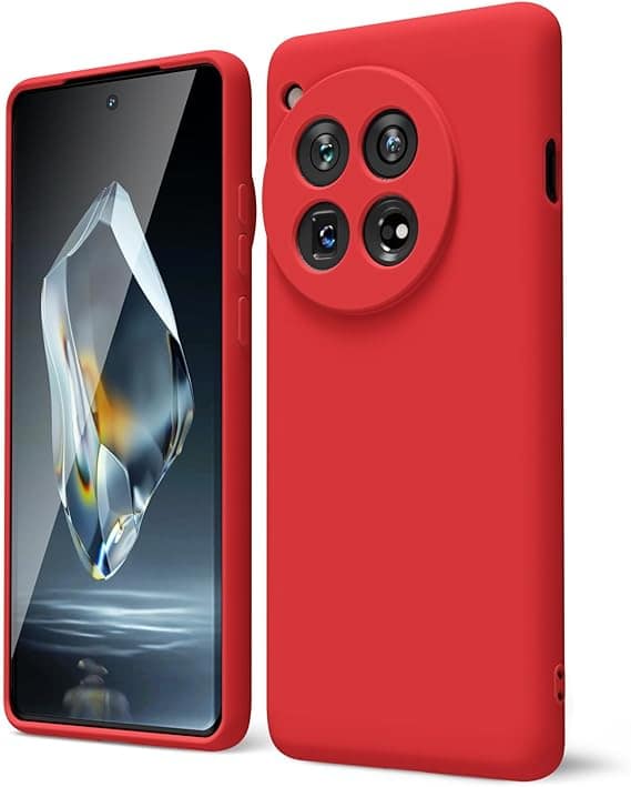 oakxco for Oneplus 12 Phone Case Liquid Silicone, Thin Slim Soft Rubber Gel TPU Plain Protective Simple Cover for Women Girl Cute, Matte Solid Color Aesthetic,