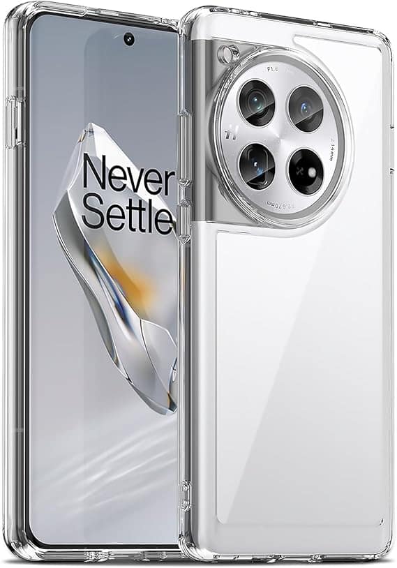 Case for OnePlus 12 5G, Military Grade Drop Protection Phone Case, Yellowing Resistant, Anti-Scratch Hard PC Back, Shockproof Hard Ultra-Thin Protective Cover, Clear